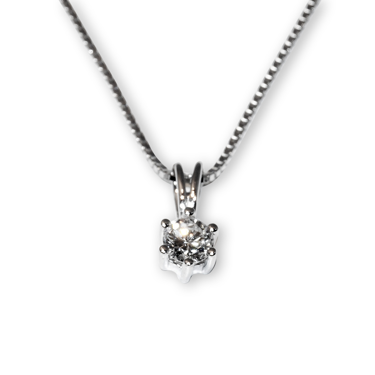 Haakonsen Ina anheng i hvitt gull 0.25 ct.