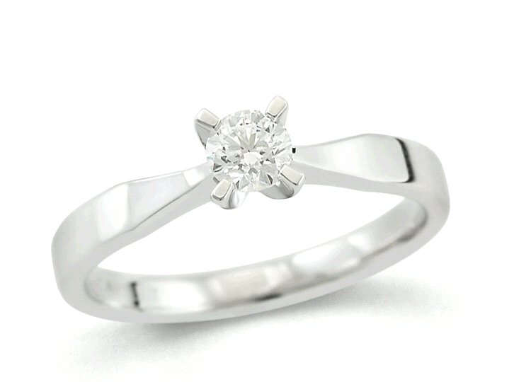 Haakonsen Kim enstens ring i hvitt gull 0.32 ct .