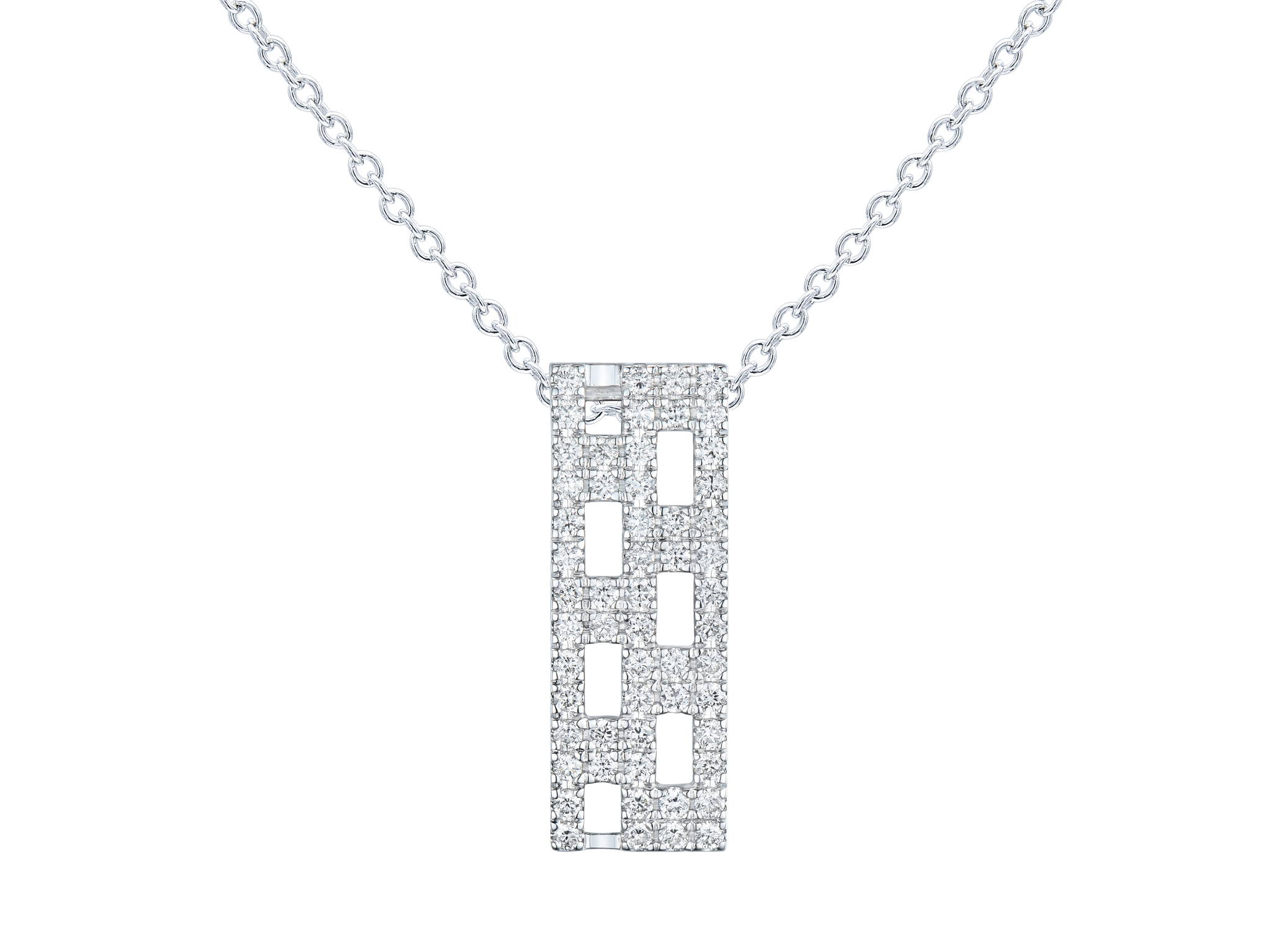 Haakonsen diamantanheng i hvitt gull med kjede 0.63 ct.