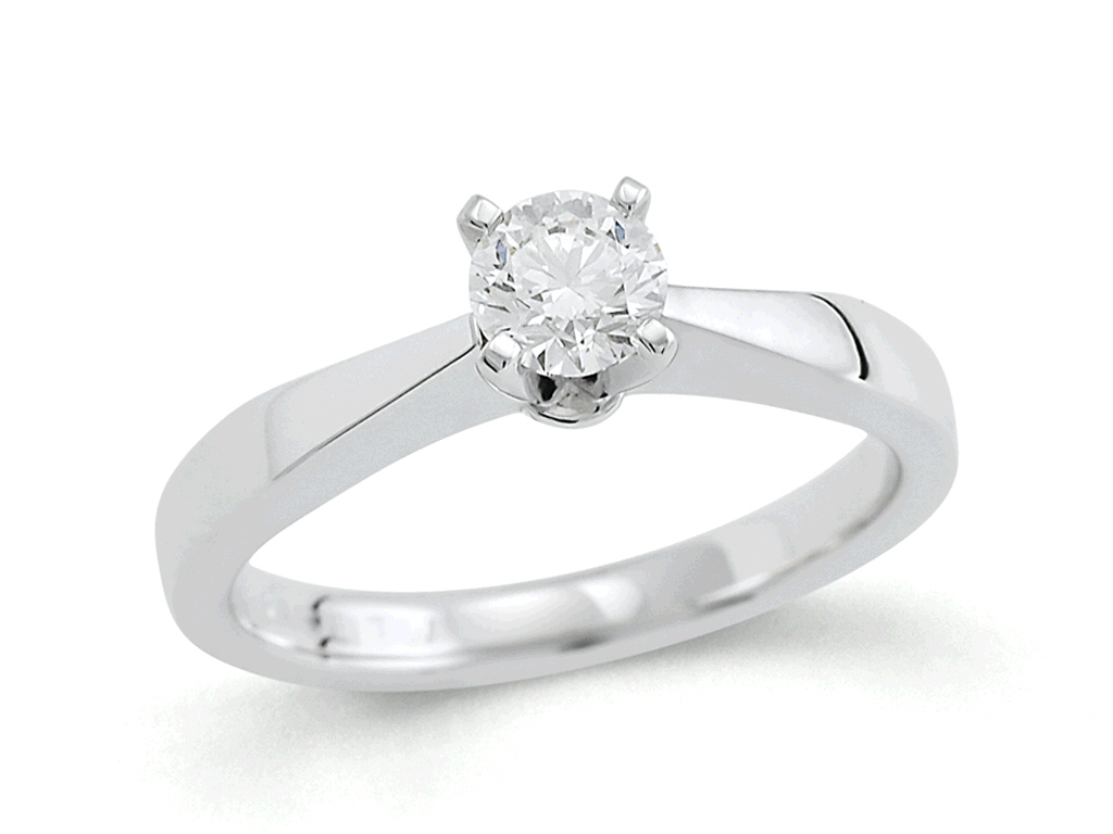 Haakonsen Kim enstens ring i hvitt gull 0.40 ct.