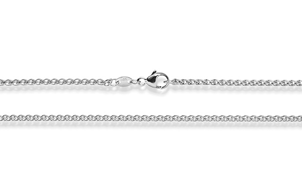 Haakonsen halskjede Zopf hvitt gull.