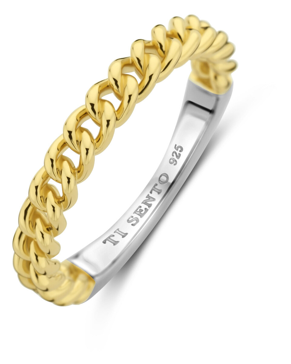 Ti Sento ring i forgylt sølv.