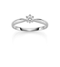 Haakonsen Ina enstens ring i hvitt gull 0.10 ct.