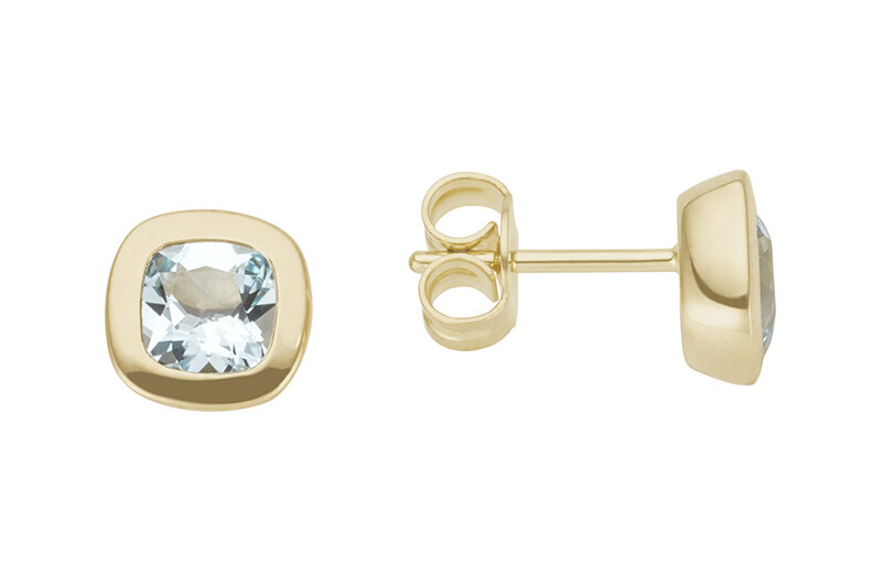 Haakonsen ørepynt i gull med topas.