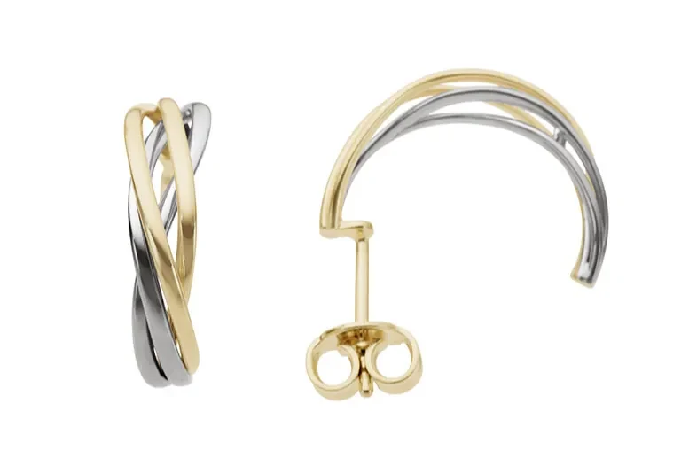 Haakonsen ørepynt i gull og hvitt gull.