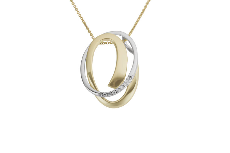 Haakonsen anheng i gull og hvitt gull med diamanter.