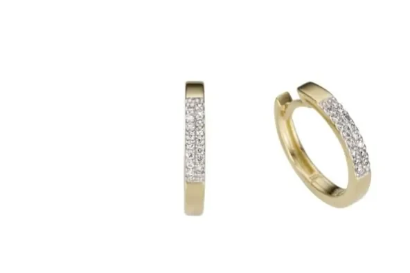 Haakonsen øreringer i gull med diamanter.