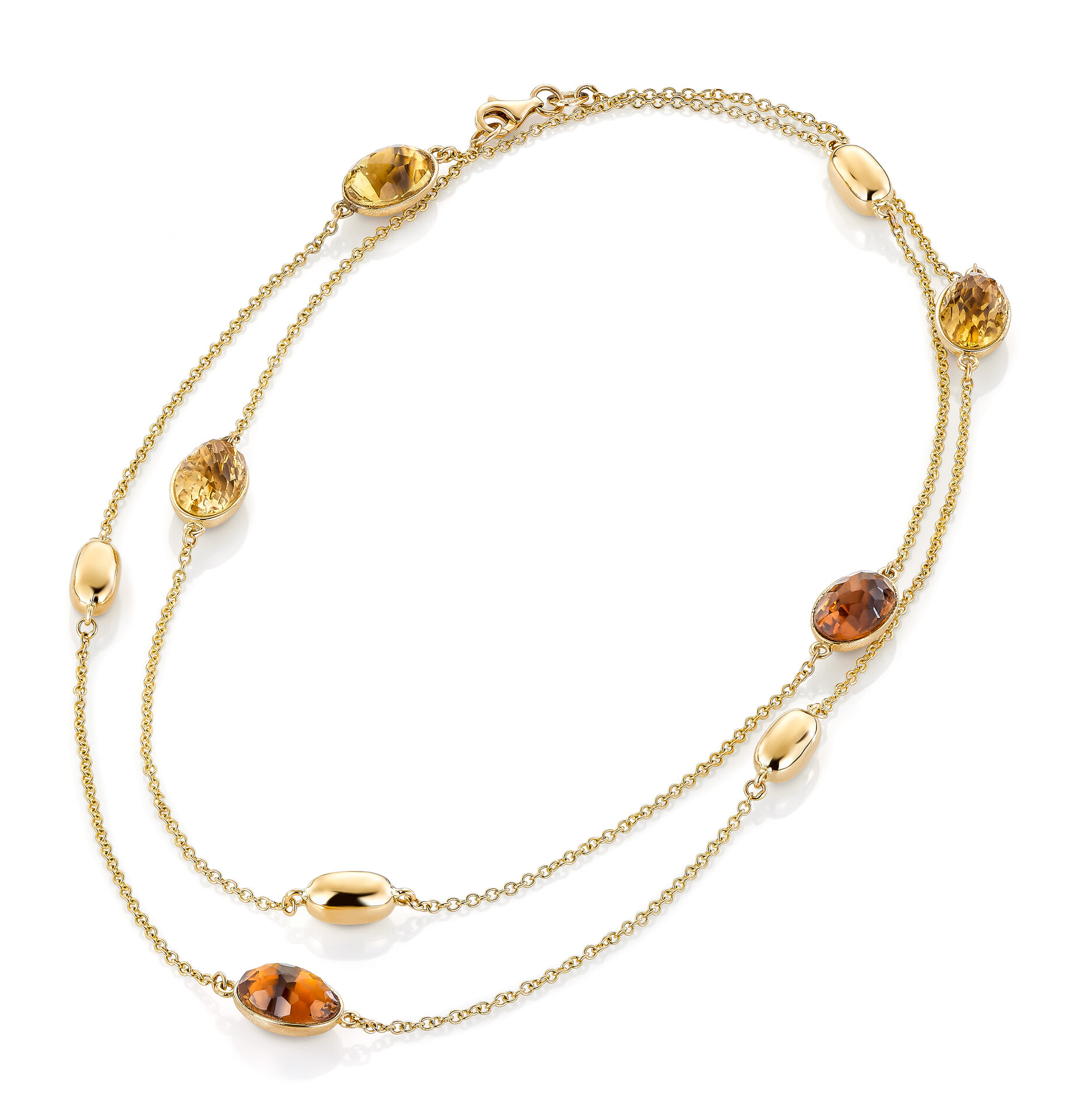 Haakonsen kjede i gull med citriner.