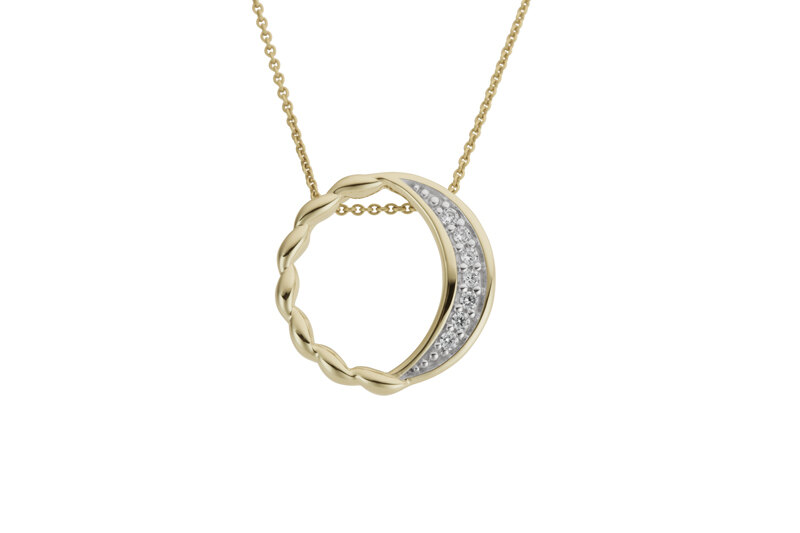 Haakonsen anheng i gull med diamanter.