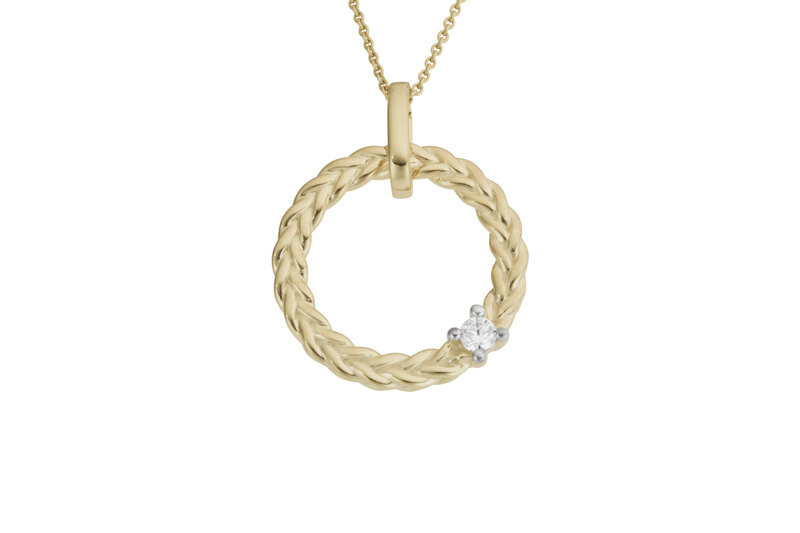 Haakonsen anheng i gull med diamanter.