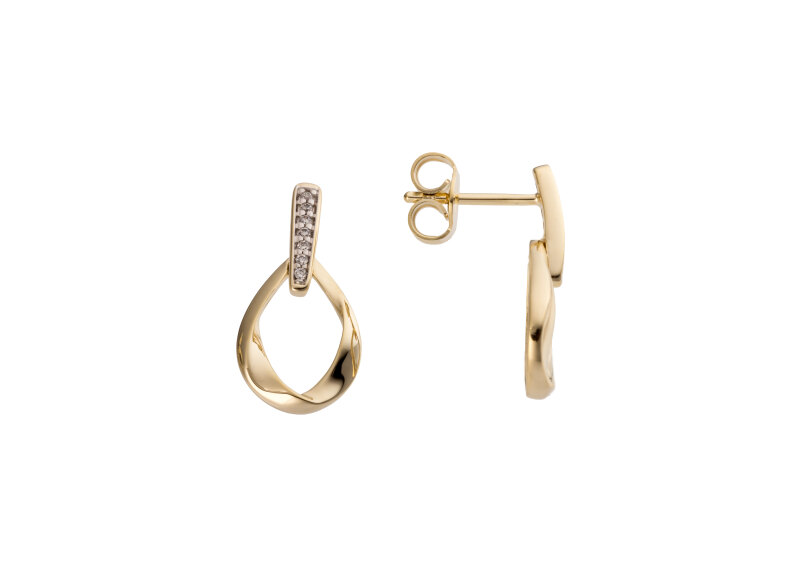 Haakonsen ørepynt i gull med diamanter.