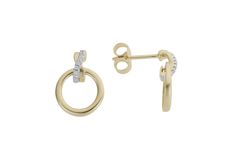 Haakonsen ørepynt i gull med diamanter.