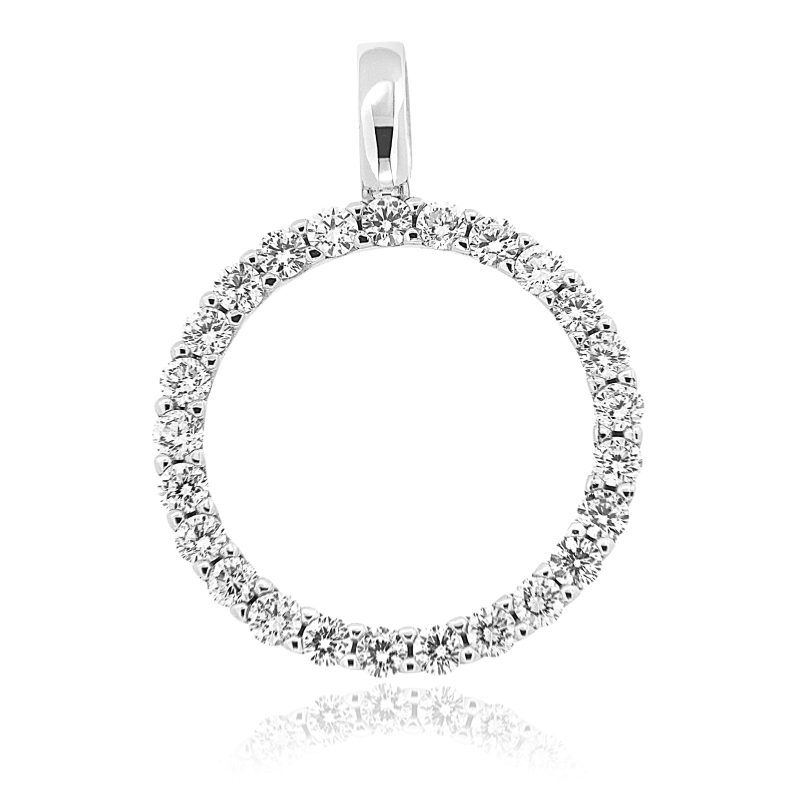 Haakonsen anheng i hvitt gull med diamanter 1 ct.