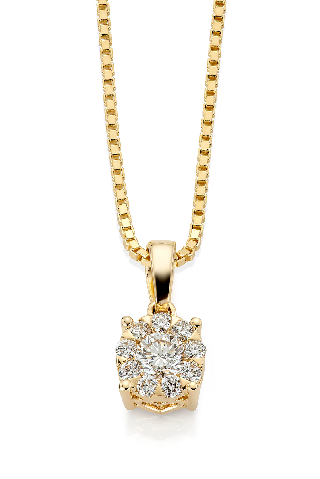 Haakonsen anheng i gull med diamanter 0.38 ct.